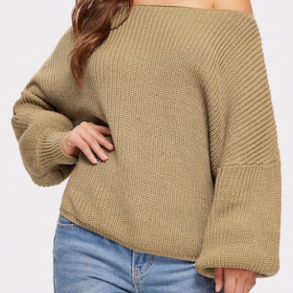 3 FOR $10 NWOT Beige Off the Shoulder Sweater